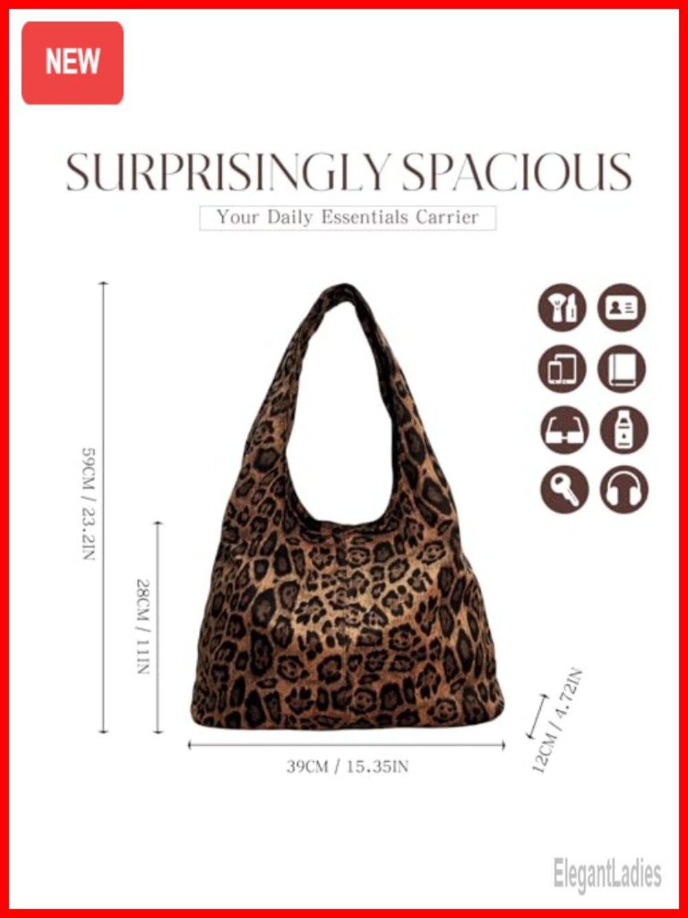 Faux Suede Hobo Bag - Slouchy Crescent Shoulder Purse with Zipper Pockets for - Picture 2 of 6